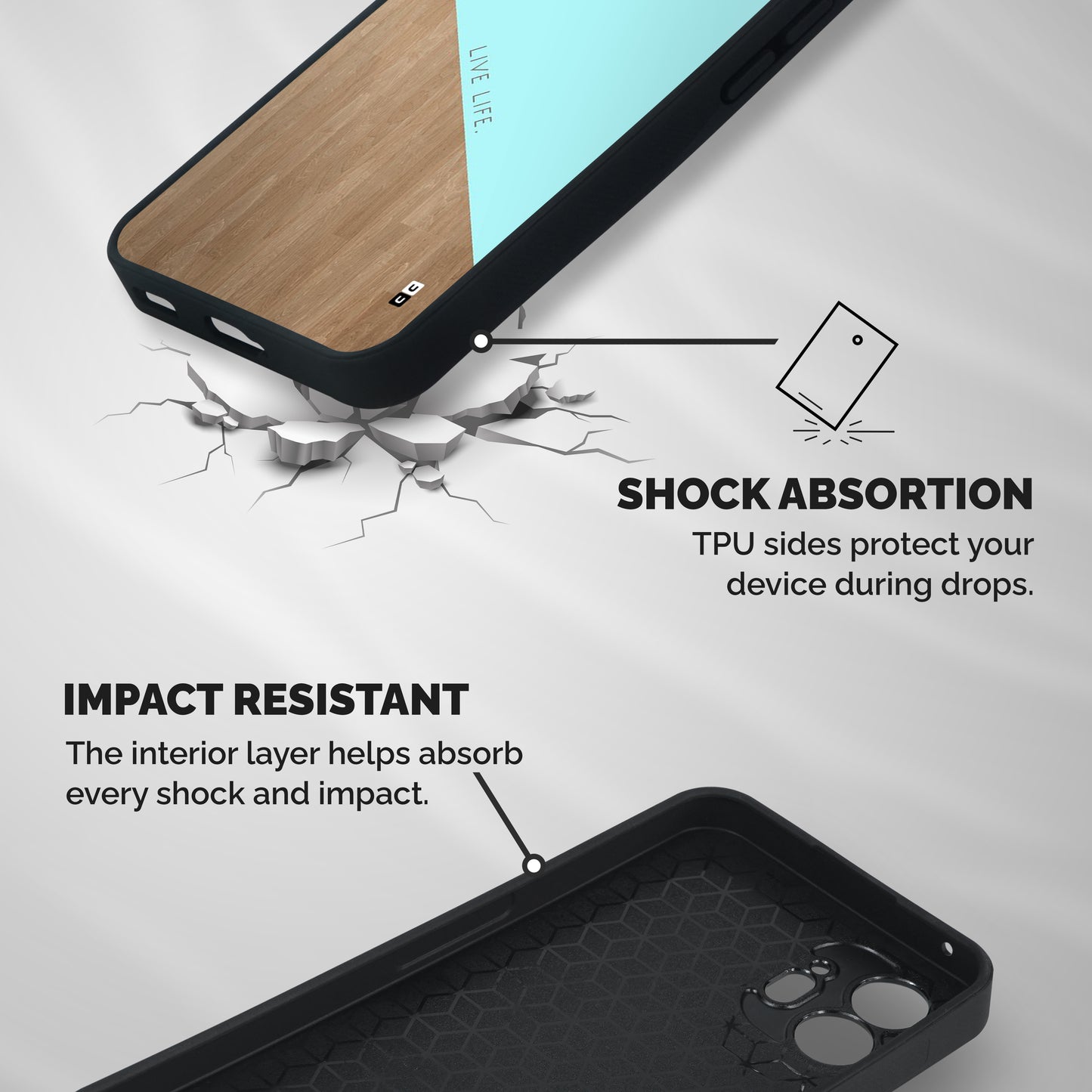 Live Life Shockproof Hybrid Protection (Metal + TPU) Back Case Cover