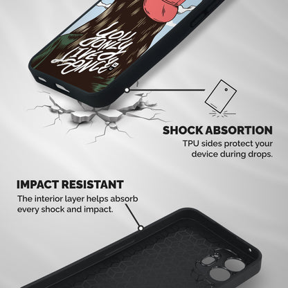 Live Once Shockproof Hybrid Protection (Metal + TPU) Back Case Cover