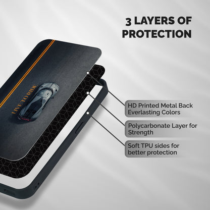 Live To Ride Shockproof Hybrid Protection (Metal + TPU) Back Case Cover