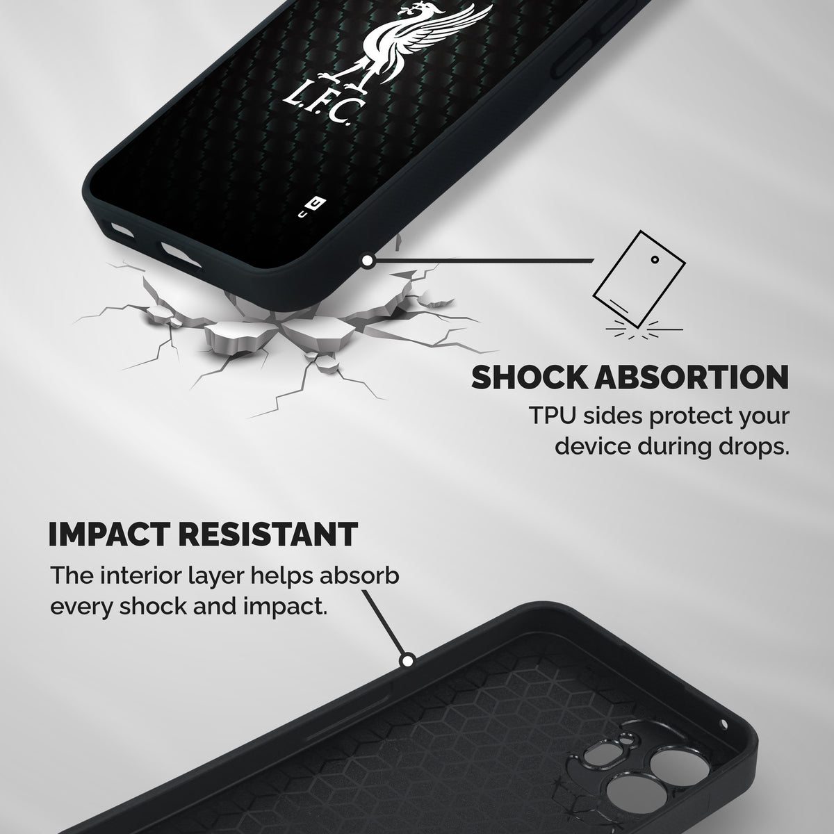 LiverPool Club Shockproof Hybrid Protection (Metal + TPU) Back Case Cover