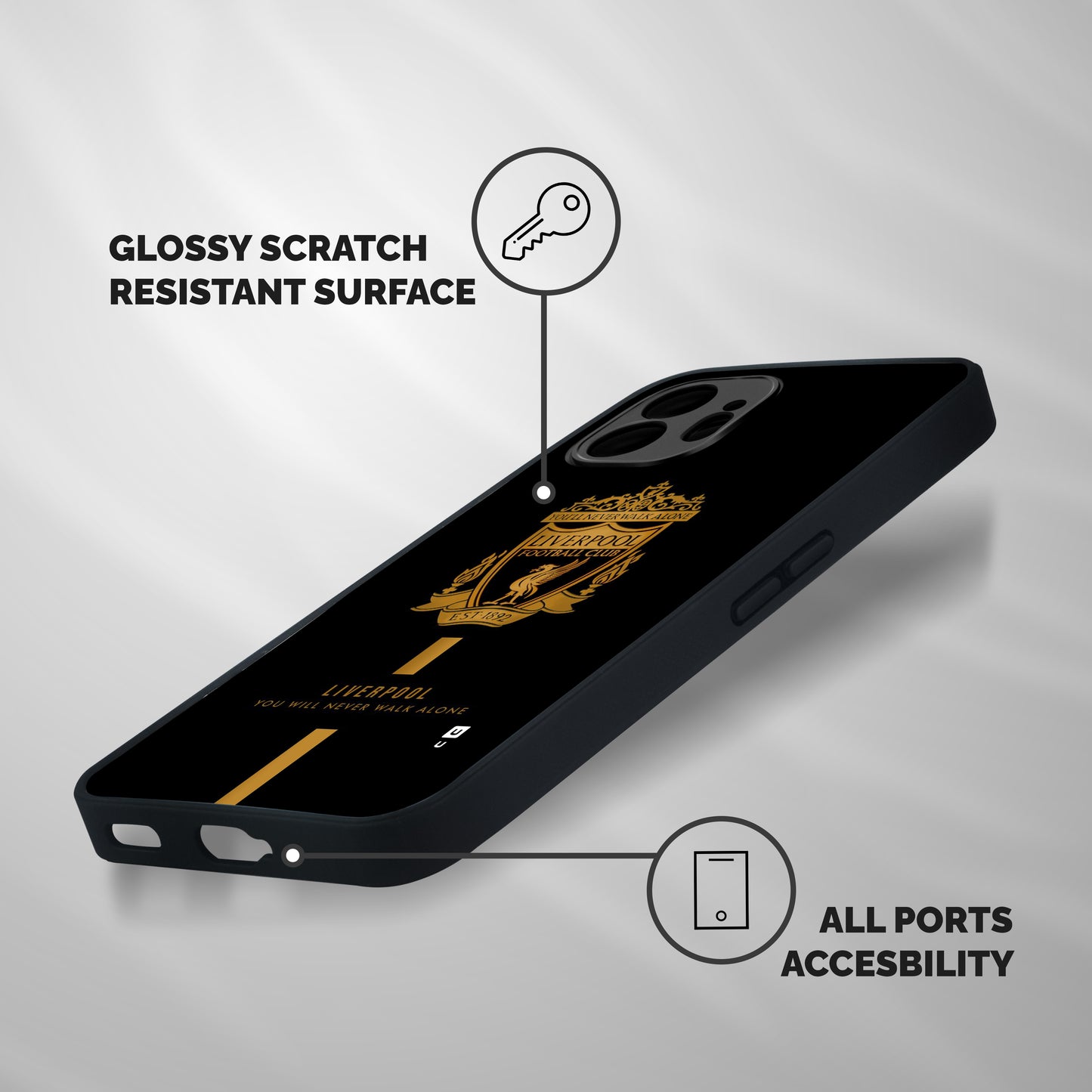 LiverPool Never Walk Alone Shockproof Hybrid Protection (Metal + TPU) Back Case Cover