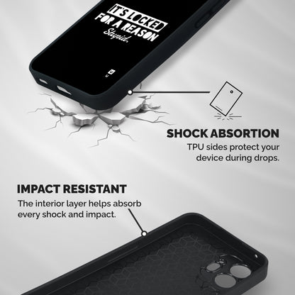 Locked For Stupid Shockproof Hybrid Protection (Metal + TPU) Back Case Cover