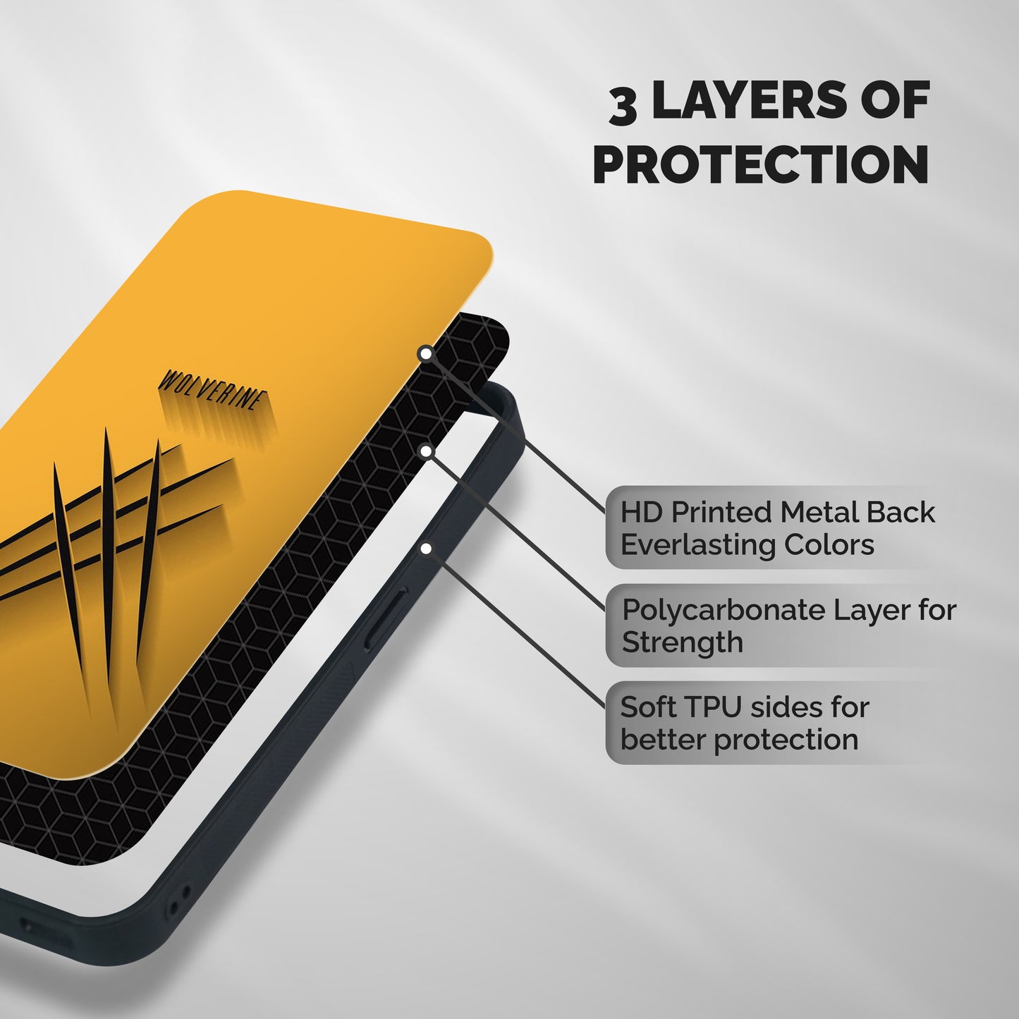 Logan Claw Shockproof Hybrid Protection (Metal + TPU) Back Case Cover