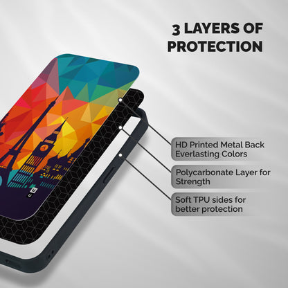 London Art Shockproof Hybrid Protection (Metal + TPU) Back Case Cover
