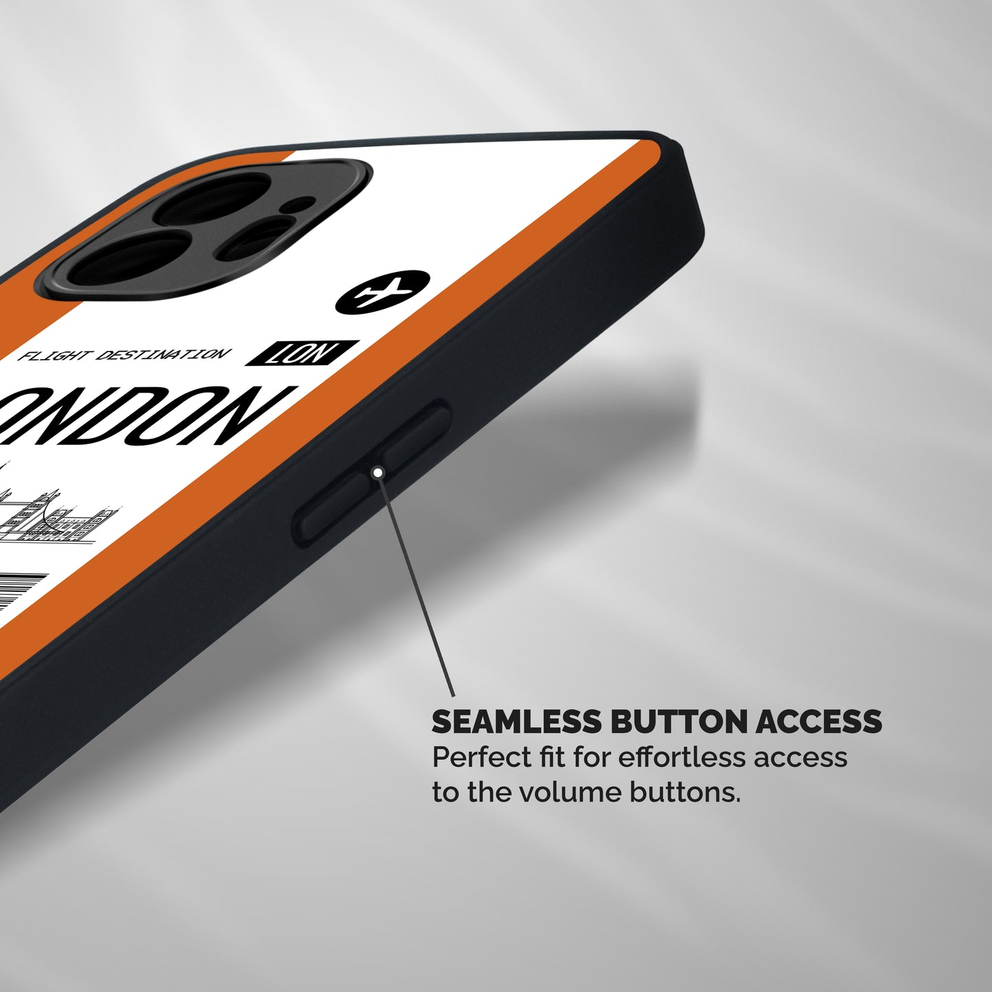 London Boarding Pass Shockproof Hybrid Protection (Metal + TPU) Back Case Cover