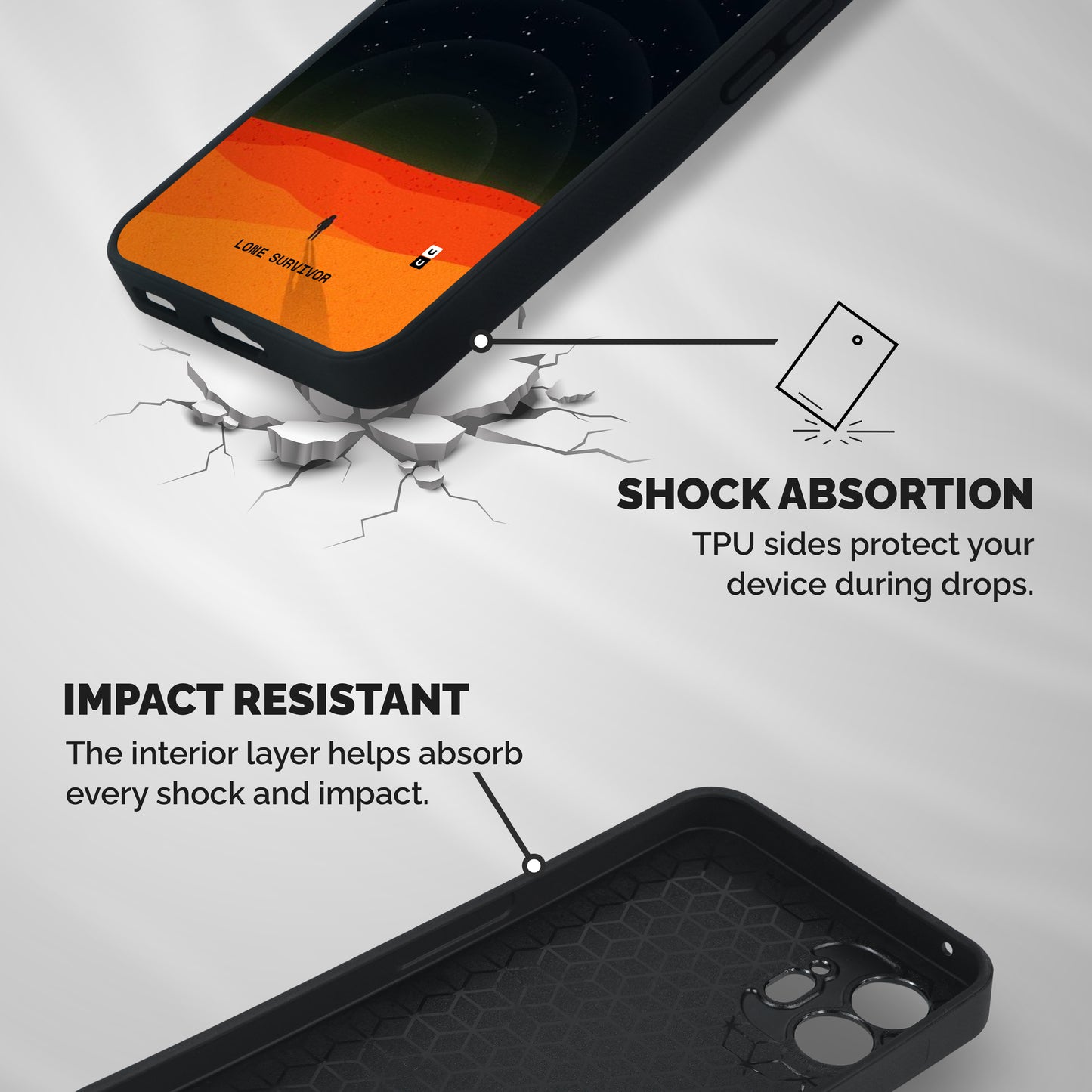 Lone Survivor Shockproof Hybrid Protection (Metal + TPU) Back Case Cover