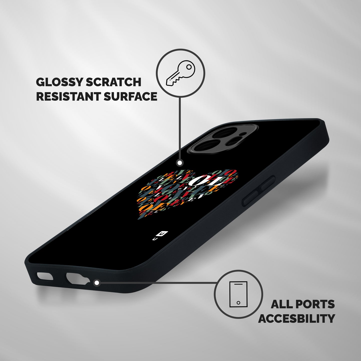 Love Abstract Heart Art Shockproof Hybrid Protection (Metal + TPU) Back Case Cover