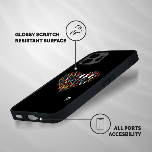 Love Abstract Heart Art Shockproof Hybrid Protection (Metal + TPU) Back Case Cover