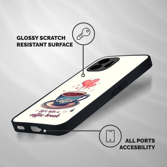 Love Coffee Break Shockproof Hybrid Protection (Metal + TPU) Back Case Cover