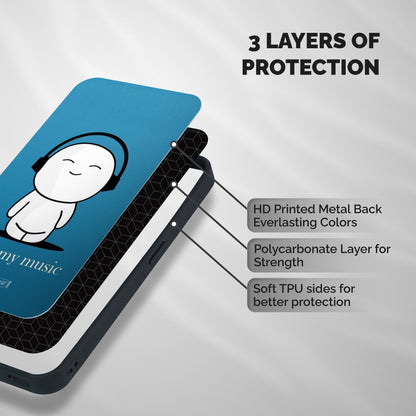 Love for Music Shockproof Hybrid Protection (Metal + TPU) Back Case Cover