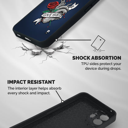 Love Hurts Shockproof Hybrid Protection (Metal + TPU) Back Case Cover