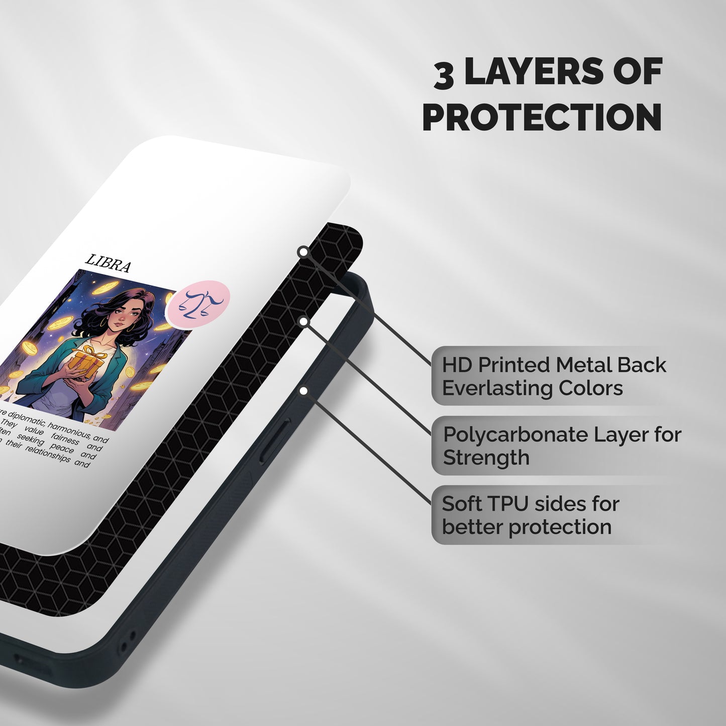 Love Libra Shockproof Hybrid Protection (Metal + TPU) Back Case Cover
