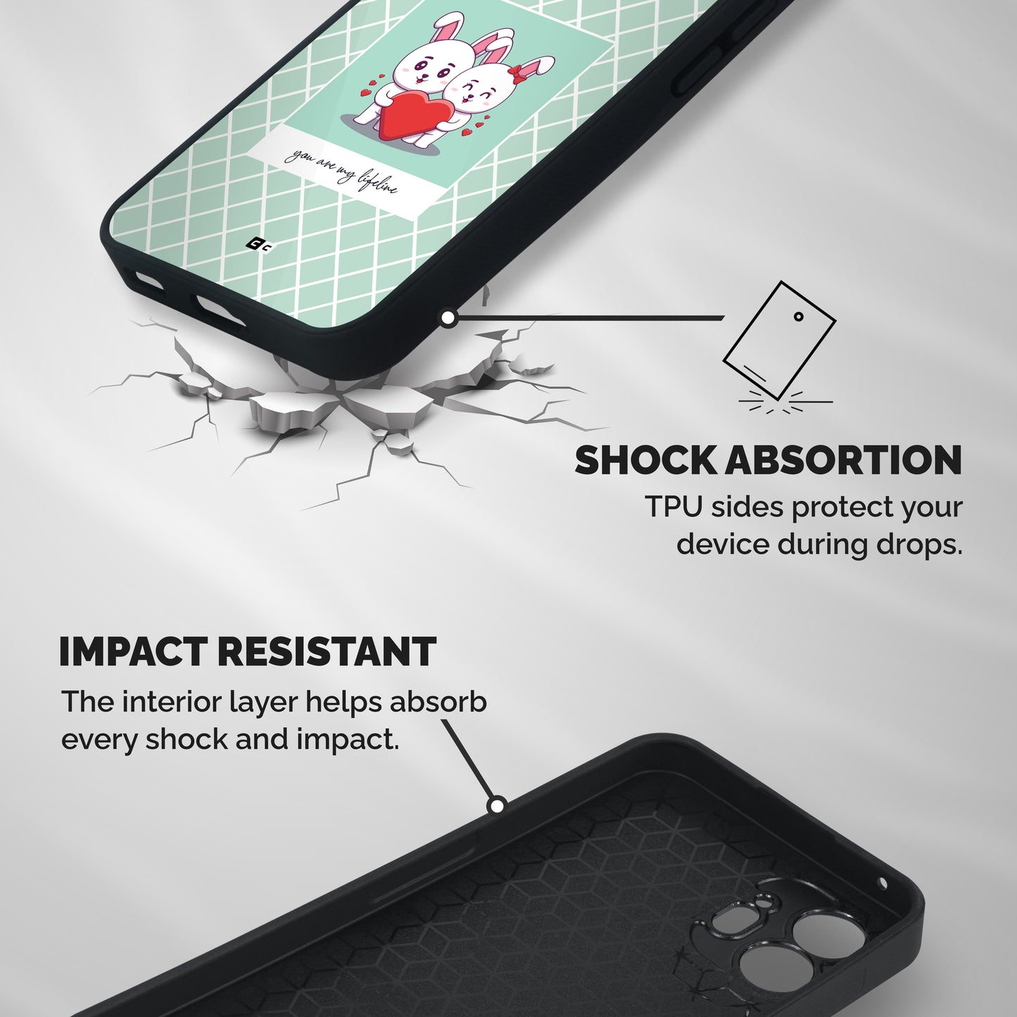 Love Lifeline Shockproof Hybrid Protection (Metal + TPU) Back Case Cover