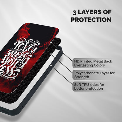 Love More Worry Less Shockproof Hybrid Protection (Metal + TPU) Back Case Cover