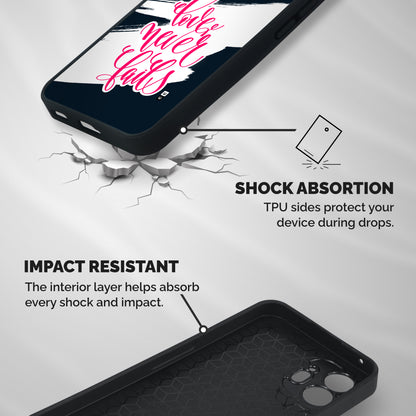 Love Never Fails Shockproof Hybrid Protection (Metal + TPU) Back Case Cover