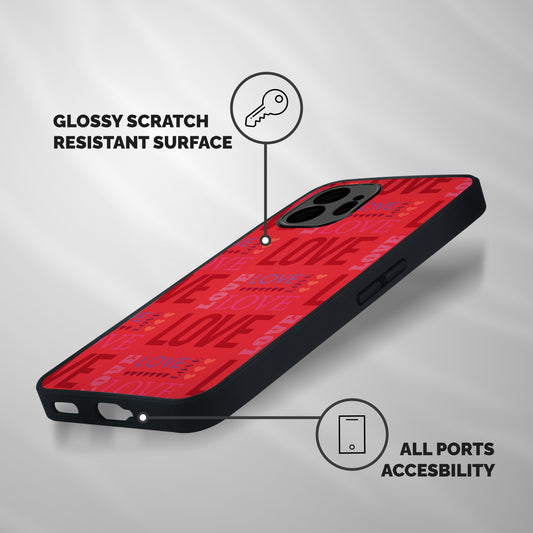Love Pattern Shockproof Hybrid Protection (Metal + TPU) Back Case Cover