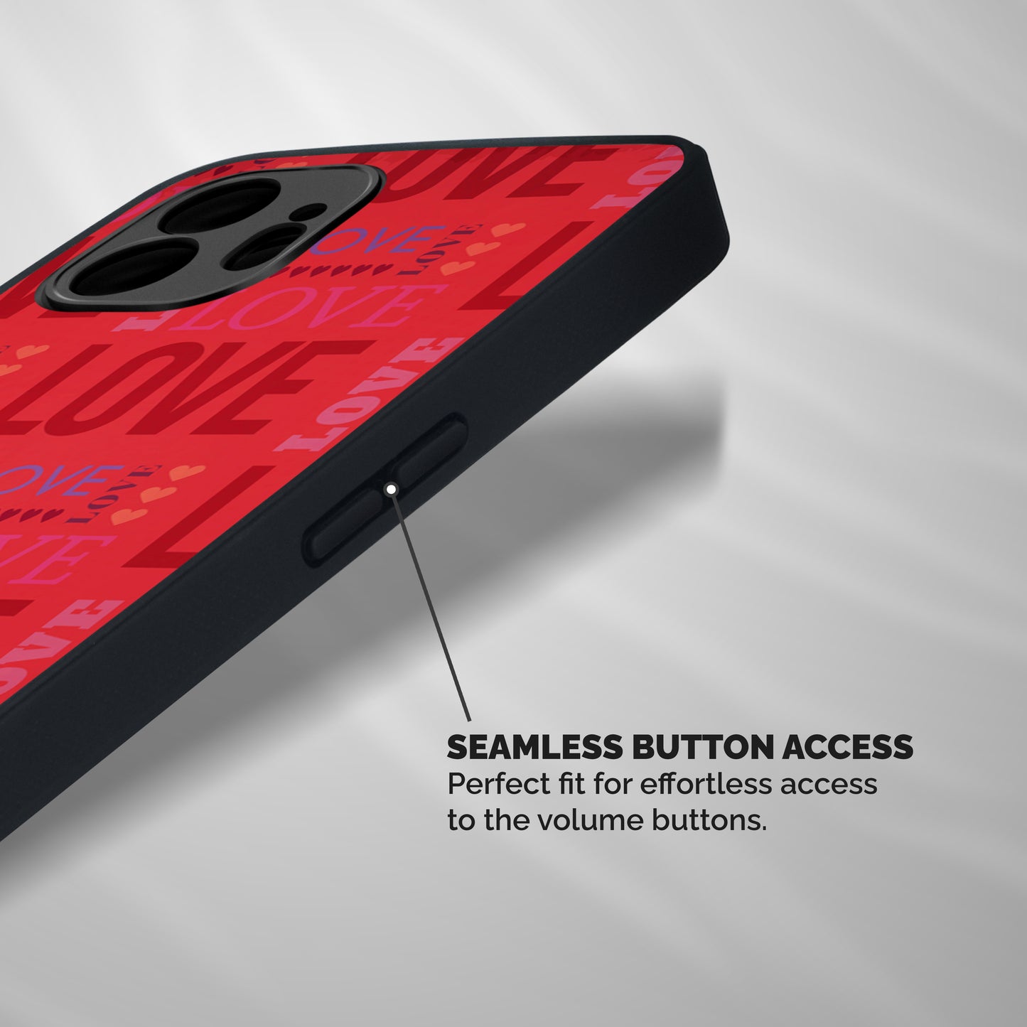 Love Pattern Shockproof Hybrid Protection (Metal + TPU) Back Case Cover