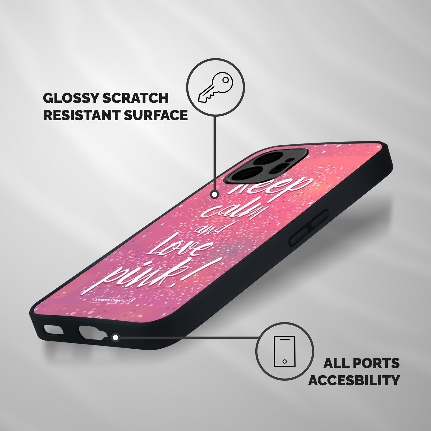 Love Pink Shockproof Hybrid Protection (Metal + TPU) Back Case Cover