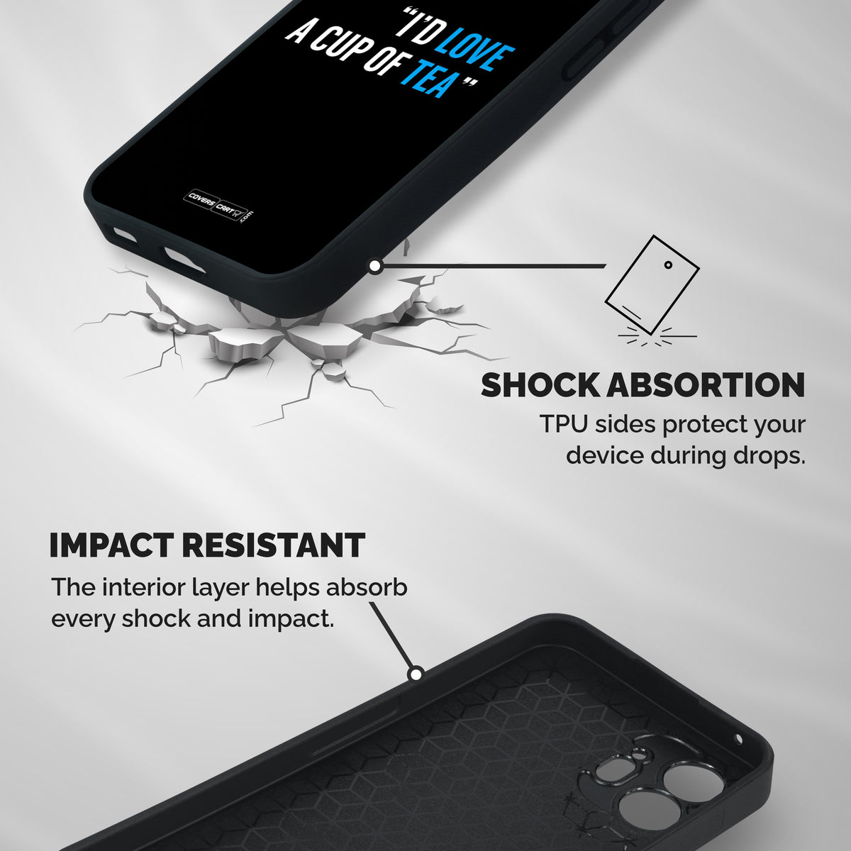 Love Tea Shockproof Hybrid Protection (Metal + TPU) Back Case Cover