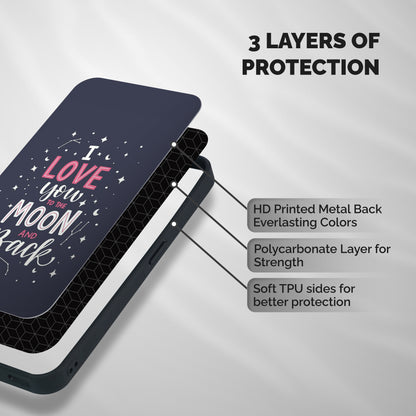 Love To The Moon Shockproof Hybrid Protection (Metal + TPU) Back Case Cover