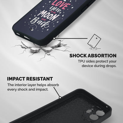 Love To The Moon Shockproof Hybrid Protection (Metal + TPU) Back Case Cover