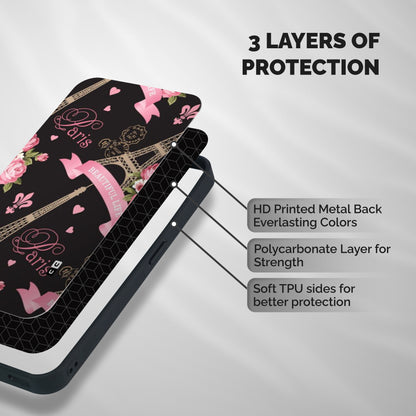 Love Tower Shockproof Hybrid Protection (Metal + TPU) Back Case Cover