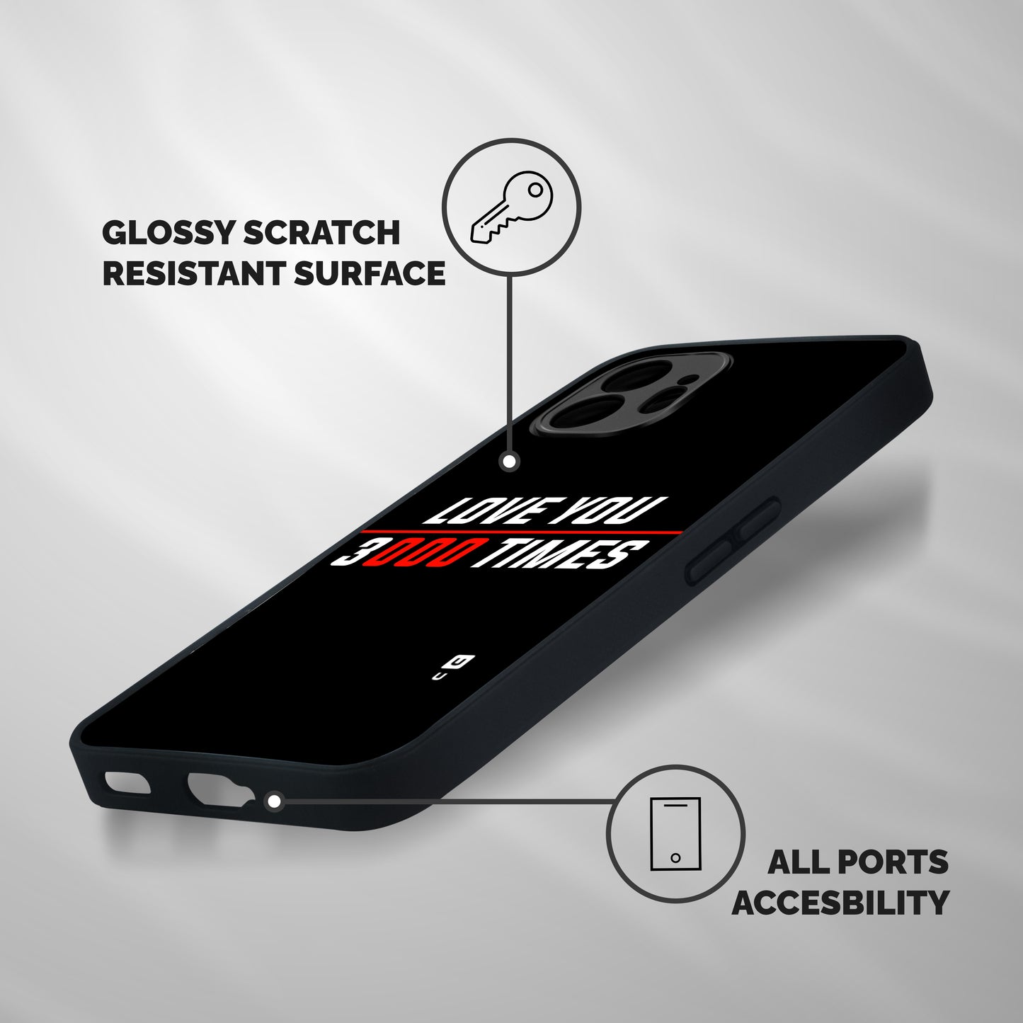 Love You 3000 Times Shockproof Hybrid Protection (Metal + TPU) Back Case Cover