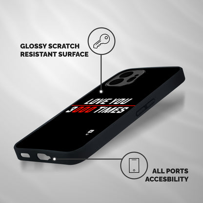 Love You 3000 Times Shockproof Hybrid Protection (Metal + TPU) Back Case Cover
