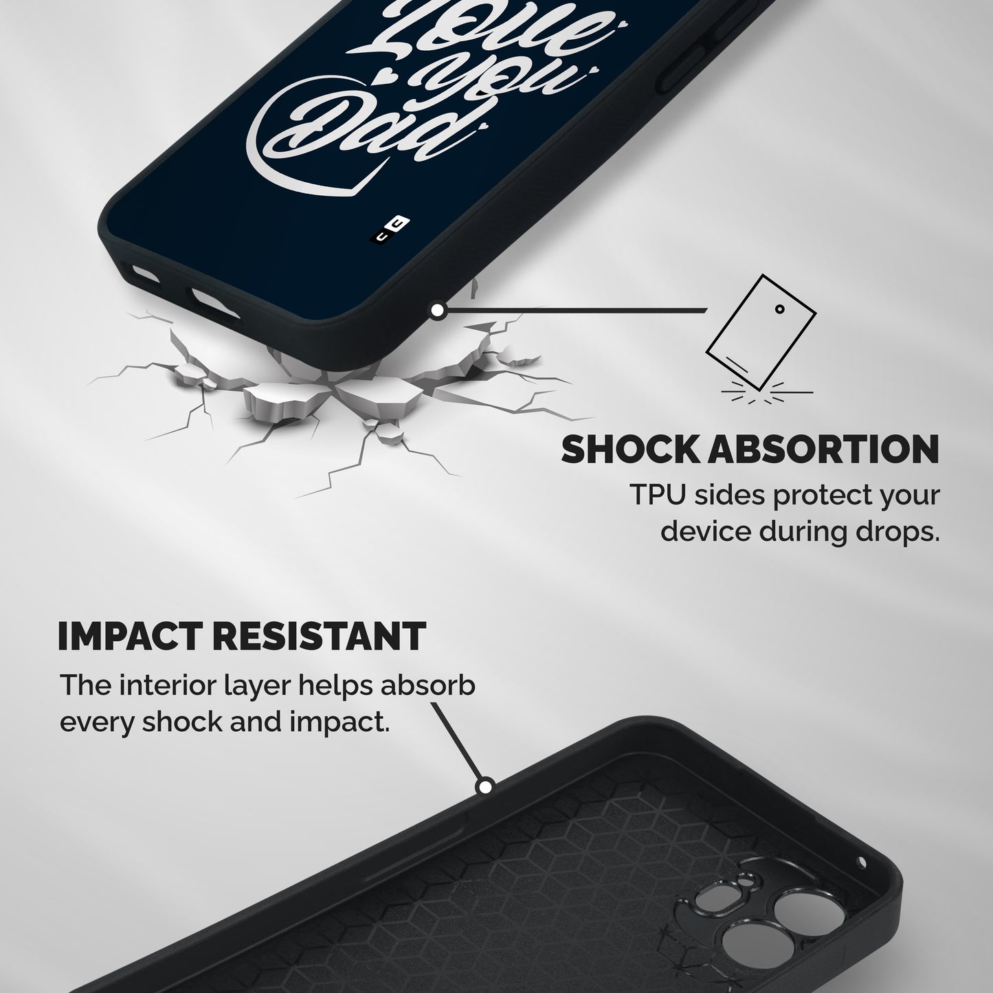 Love You Dad Shockproof Hybrid Protection (Metal + TPU) Back Case Cover