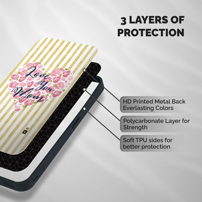 Love You Mom Shockproof Hybrid Protection (Metal + TPU) Back Case Cover