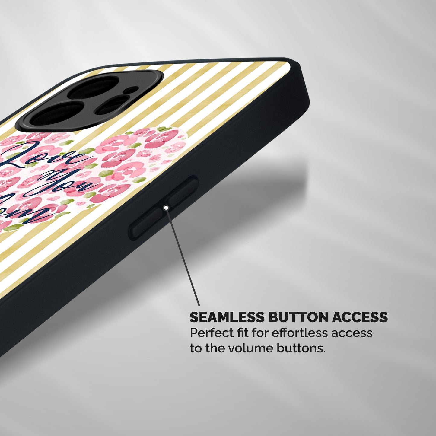Love You Mom Shockproof Hybrid Protection (Metal + TPU) Back Case Cover