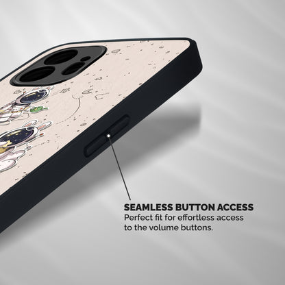 Lovely Astronaut Playing Shockproof Hybrid Protection (Metal + TPU) Back Case Cover