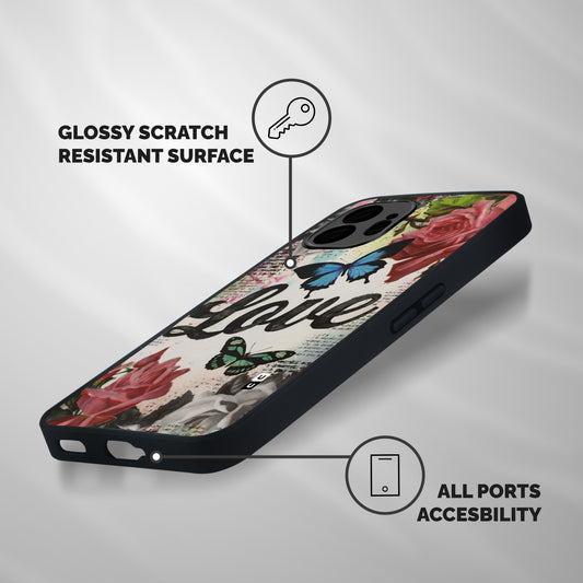 Lovely Butterfly Love Shockproof Hybrid Protection (Metal + TPU) Back Case Cover