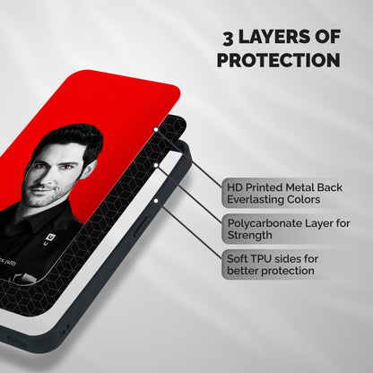 Lucifer Devil Smile Shockproof Hybrid Protection (Metal + TPU) Back Case Cover