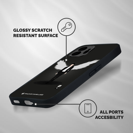 Lucifer Minimalistic Archangel Art Shockproof Hybrid Protection (Metal + TPU) Back Case Cover