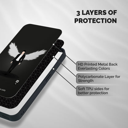 Lucifer Minimalistic Archangel Art Shockproof Hybrid Protection (Metal + TPU) Back Case Cover