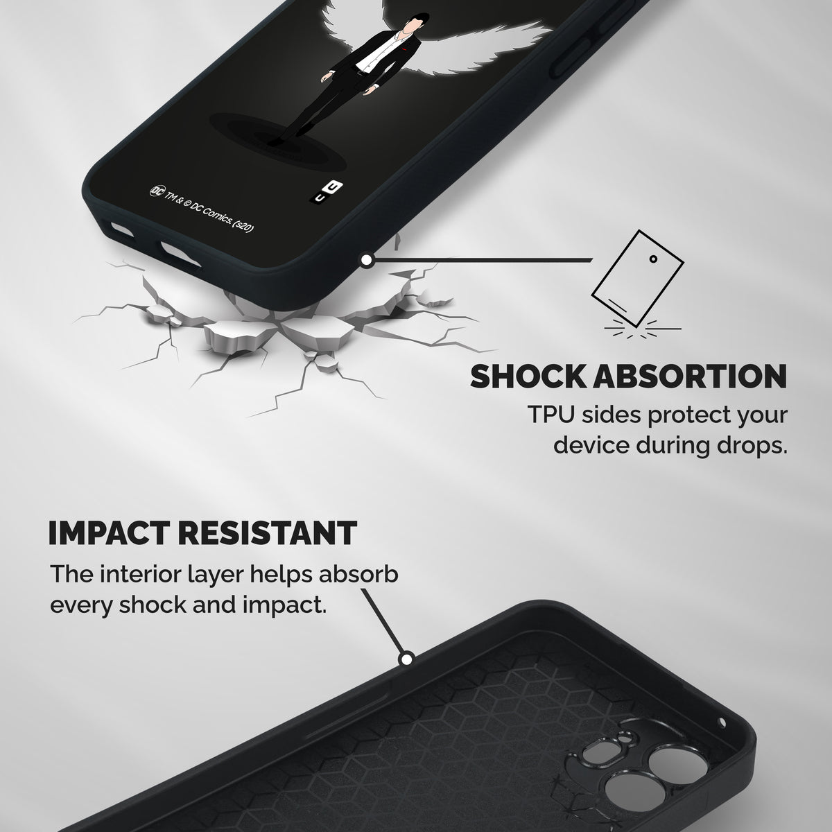 Lucifer Minimalistic Archangel Art Shockproof Hybrid Protection (Metal + TPU) Back Case Cover