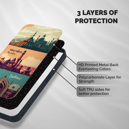 Lucknow City Shockproof Hybrid Protection (Metal + TPU) Back Case Cover