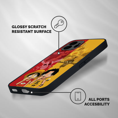 Luffy And Ace Shockproof Hybrid Protection (Metal + TPU) Back Case Cover