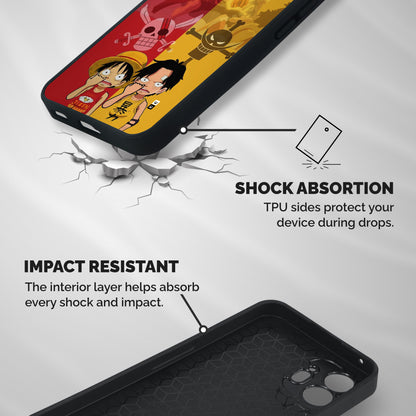 Luffy And Ace Shockproof Hybrid Protection (Metal + TPU) Back Case Cover