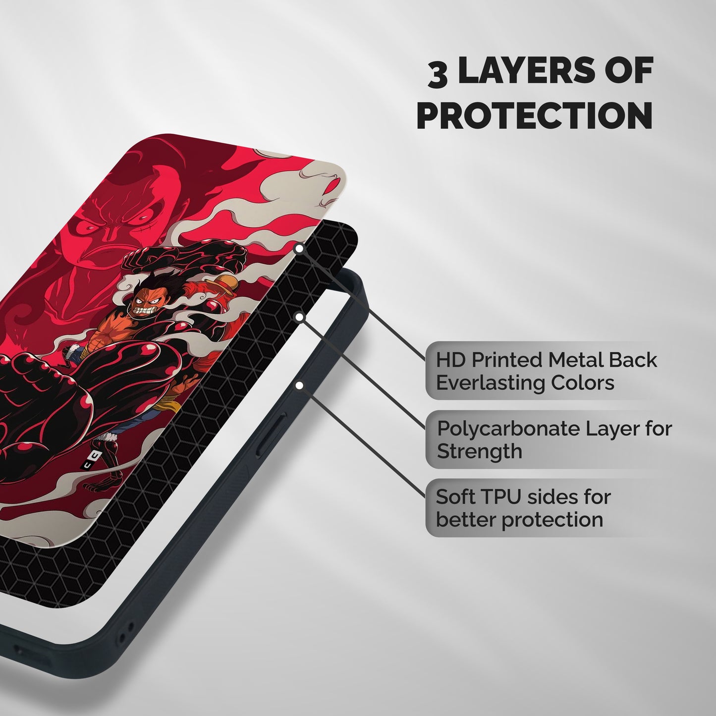Luffy Gear Fourth Shockproof Hybrid Protection (Metal + TPU) Back Case Cover