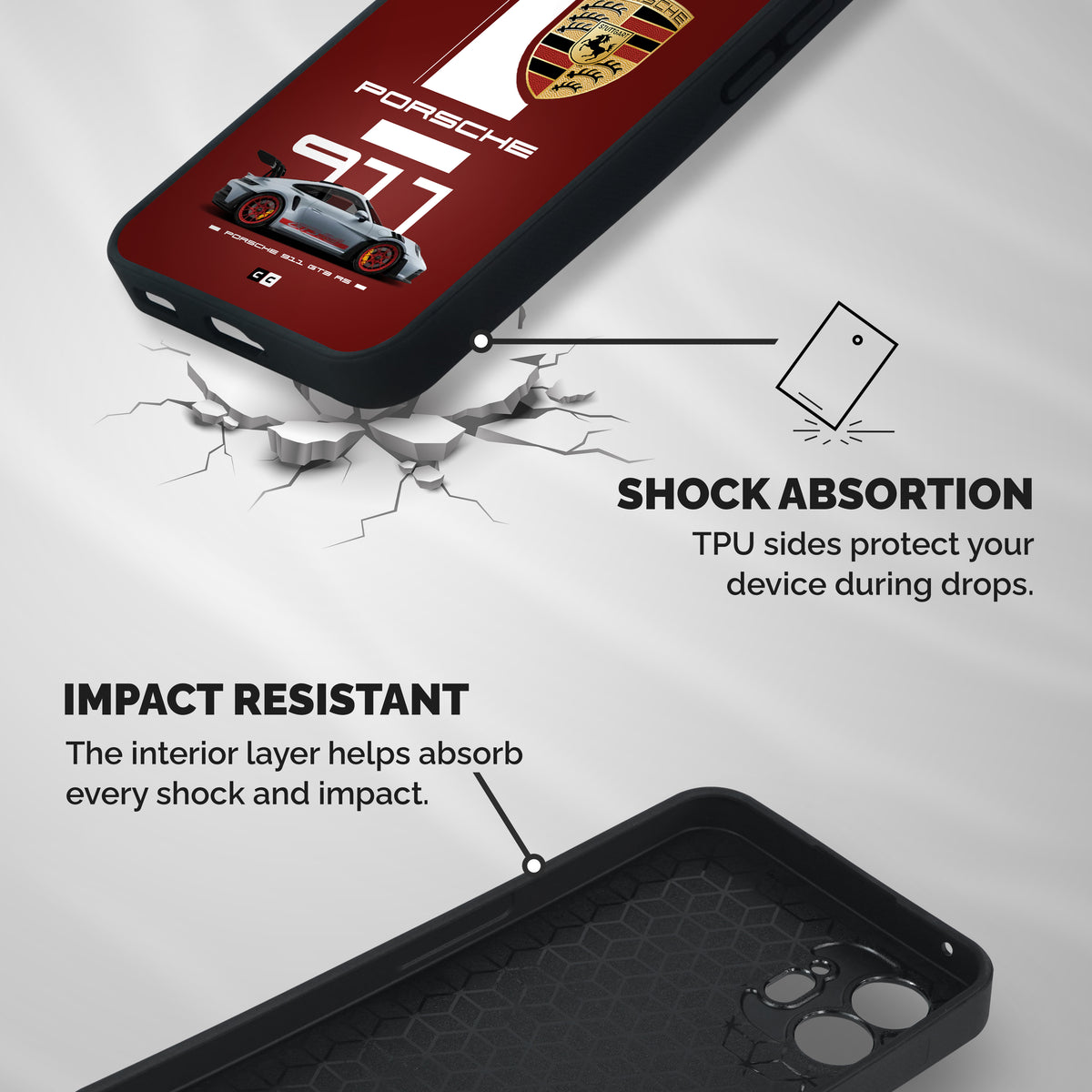 Luxe Supercar Shockproof Hybrid Protection (Metal + TPU) Back Case Cover