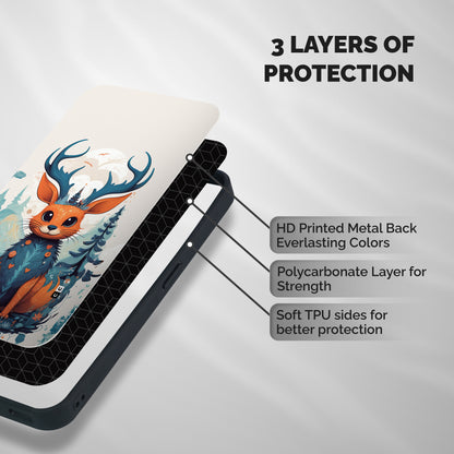 Magestic Animal Shockproof Hybrid Protection (Metal + TPU) Back Case Cover