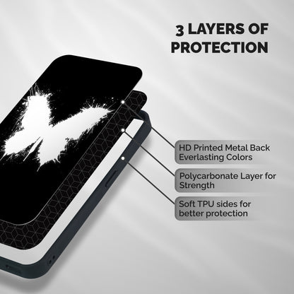 Magic Butterfly Shockproof Hybrid Protection (Metal + TPU) Back Case Cover