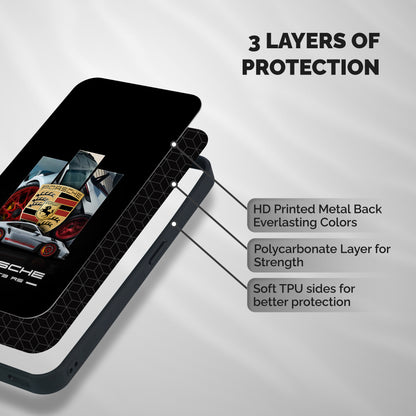 Magnificent Supercar Shockproof Hybrid Protection (Metal + TPU) Back Case Cover