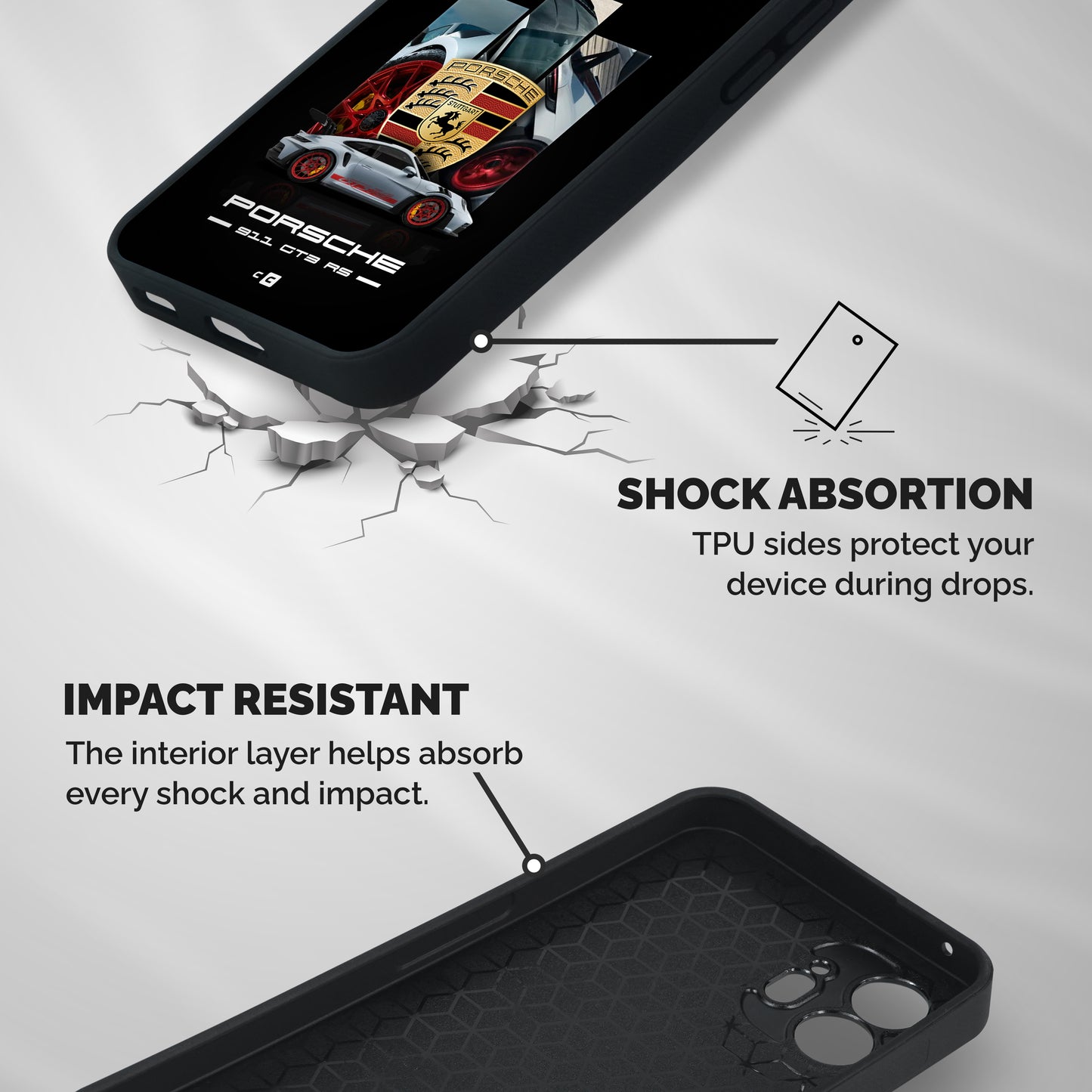 Magnificent Supercar Shockproof Hybrid Protection (Metal + TPU) Back Case Cover