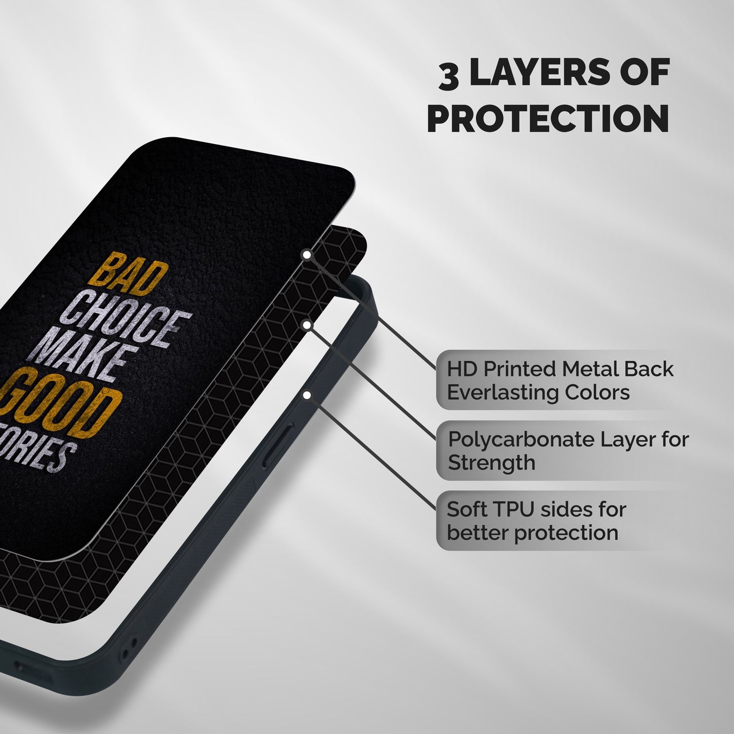Make Good Stories Shockproof Hybrid Protection (Metal + TPU) Back Case Cover