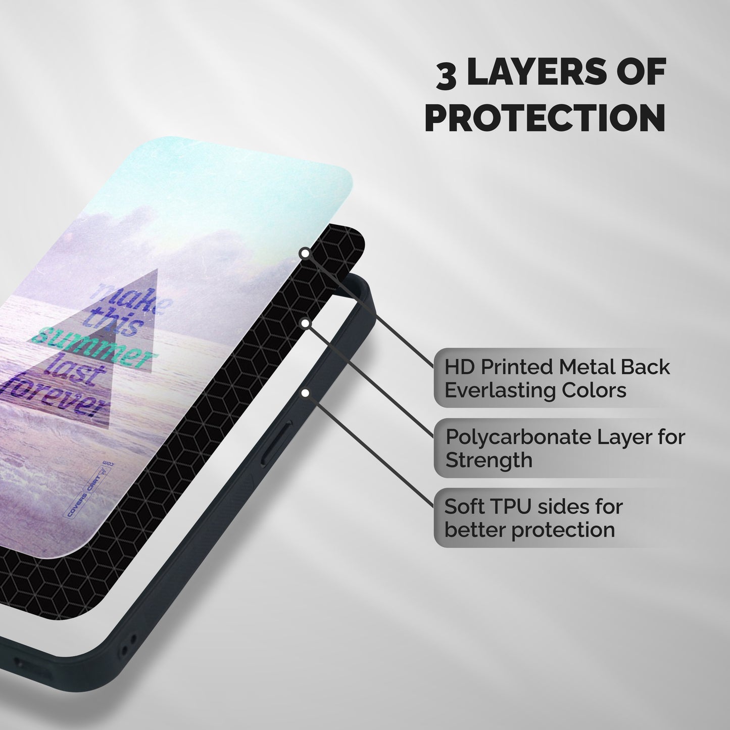 Make This Summer Last Forever Shockproof Hybrid Protection (Metal + TPU) Back Case Cover