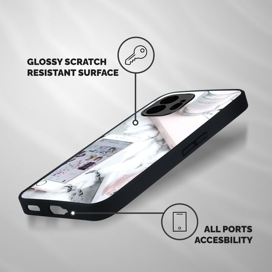Make Up And Phone Shockproof Hybrid Protection (Metal + TPU) Back Case Cover