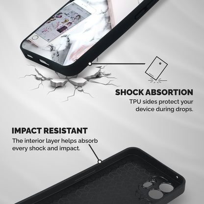 Make Up And Phone Shockproof Hybrid Protection (Metal + TPU) Back Case Cover